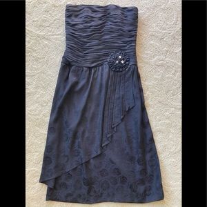 Vintage I Magnin Black Silk Strapless Dress Size 10 (8)